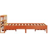 vidaXL Posteljni okvir z vzglavjem voščeno rjava 100x200 cm borovina, (21304013) | Shoptok.si