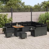 Sjedeća garnitura za vrt 12 kom. 11-Broj sjedala Crna poliratan 80 x 80 x 71 cm | shoptok.hr