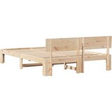  Krevetna konstrukcija Prirodna 160 x 200 cm Čvrsto borovo drvo | shoptok.hr