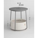  Okrugli Stol za Kavu i Noćni Ormarić - Cementno Siva | shoptok.hr