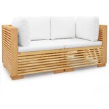vidaXL Vrtni kotni kavč z blazinami 2 kosa trdna tikovina | Shoptok.si