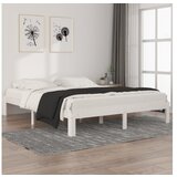  Posteljni okvir bel iz trdne borovine 160x200 cm | Shoptok.si