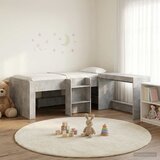 Krevet za djecu s visokim okvirom i stolom Betonska siva | shoptok.hr