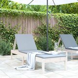 Maison Chic Ležalnik - Sončna ležalnik bel 199,5x60x74 cm trdna borovina, (22043448) | Shoptok.si