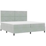  Krevet s opruga kutije Svijetlo siva 200 x 200 cm Baršun | shoptok.hr