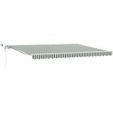 vidaXL Retraktilna tenda Zelena in Bela 450 × 350 cm Tkanina in kovina - - Zelena - 39.59 - 450 x 350 cm - | Shoptok.si