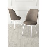 Hanah home set trpezarijskih stolica Jaxe 4 kom, kapućino tkanina Babyface, bele metalne noge | Eponuda.com