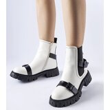 Gemre White ankle boots on a chunky sole Fontarine | Shoptok.si