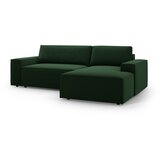 Micadoni Temno zelena raztegljiva kotna sedežna garnitura iz tkanine bouclé (desni kot) Jodie – Home | Shoptok.si