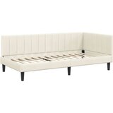  Kutni okvir kreveta s uzglavljem Krema 90 cm x 190 cm Baršun | shoptok.hr