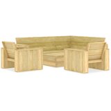 The Living Store Vrtna sedežna garnitura 4-delna impregnirana borovina - Vrtna Sedežna Garnitura, (21422224) | Shoptok.si
