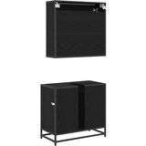  Set namještaja za kupaonicu 2 kom. Crni hrast Konstruirano drvo | shoptok.hr