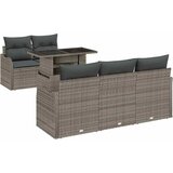  Sjedeća garnitura za vrt 6 kom. Siva Poli Ratan 176 x 179 x 85 cm | Shoptok.si