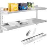 Royal Catering Dvojna viseča jeklena stenska polica, nastavljiva 120 cm, (21326533) Cene
