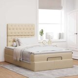  Otomanski okvir kreveta s madraca krem 120x190 cm od tkanine | shoptok.hr