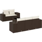 Maison Chic Seti vrtnega pohištva - Vrtna garnitura - Vrtni pohištvo set 6-delna z blazinami rjav poli ratan, (21804046) | Shoptok.si