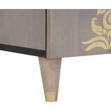 vidaXL Strani šal Siva in zlata 60 x 33.5 x 75 cm Trden mangov les | Shoptok.si