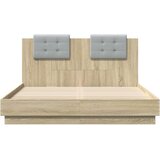 vidaXL Okvir za krevet s uzglavljem boja hrasta 120x200 cm drveni | shoptok.hr