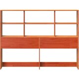 vidaXL Vzglavje s predelki voščeno rjavo 160 cm trdna borovina | Shoptok.si
