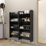  Zidni ormarići za cipele 4 kom sjajni crni 60x18x60 cm iverica | shoptok.hr