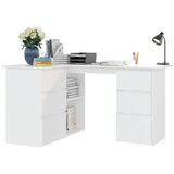  Kutni radni stol bijeli 145 x 100 x 76 cm konstruirano drvo | Eponuda.ba
