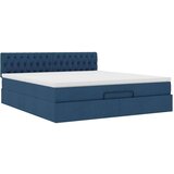 vidaXL Otomanski posteljni okvir z vzmetnico moder 160x200 cm blago | Shoptok.si