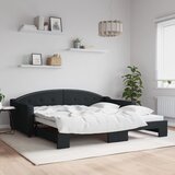  Dnevni krevet na razvlačenje crni 100 x 200 cm od tkanine | shoptok.hr