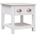The Living Store Stranska mizica bela 40x40x40 cm les pavlovnije - Stranska Mizica, (21662230) | Shoptok.si