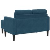  Dvosjed s ležaljkom L-oblika plava 125 cm baršun | Eponuda.com