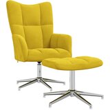  The Living Store Stol za sproščanje s stolčkom gorčično rumen žamet - Stol Za Sproščanje, (21449282) | Shoptok.si