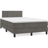  Krevet box spring s madracem tamnosivi 120 x 190 cm baršun | shoptok.hr