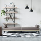  Kauč na razvlačenje s naslonima za ruke smeđesivi od tkanine Tupe | Shoptok.si