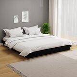 Furnova Posteljni okvir črn iz trdnega lesa 200x200 cm, (21943039) | Shoptok.si