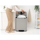 Brabantia Svetlo siv jeklen koš za smeti s pedalom 60 l Bo – | Shoptok.si