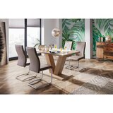 CARRYHOME nihajni stol, kovina, tekstil krem barve, temno rjava | Shoptok.si