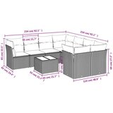  9-dijelni set vrtnih sofa s jastucima crni od poliratana | shoptok.hr