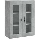 vidaXL Visoka komoda betonsko siva 69,5x34x180 cm inženirski les | Shoptok.si