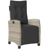 3-dijelni bistro set s jastucima svjetlosivi od poliratana - Svjetlosiva 1 | shoptok.hr