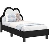  Okvir kreveta za malu djecu s naslonom Crna 70 x 140 cm PU | shoptok.hr