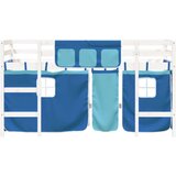  Dječji krevet na kat i zavjese plavi 90x200 cm borovina | shoptok.hr