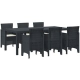 vidaXL 7-delni vrtnarski jedilni set s blazinami antracitna poli ratan | Shoptok.si