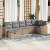 Maison Chic Seti vrtnega pohištva - Vrtna garnitura - Vrtni pohištvo set 7-delna z blazinami bež poli ratan, (21807059) | Shoptok.si