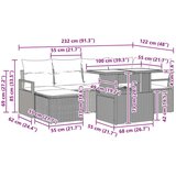  Sjedeća garnitura za vrt 7 pcs Siva i tamnoplava Poli ratan | shoptok.hr