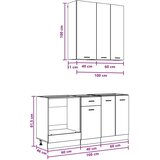  Kuhinjska jedinica LYON 5 kom. Siva Sonoma Konstruirano drvo - Siva Sonoma 100 cm | shoptok.hr