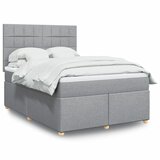  Krevet box spring s madracem svjetlosivi 140x200 cm od tkanine | shoptok.hr