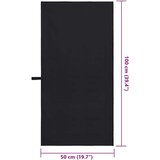 vidaXL Športne brisače 2 pcs Črna 100 x 50 cm Poliester in poliamid | Shoptok.si