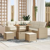 vidaXL 8-komadni vrtni sofa set s jastučićima bež poly ratan akacija | shoptok.hr