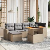 vidaXL 7-dijelni set vrtnih sofa od poliratana s jastucima bež | shoptok.hr