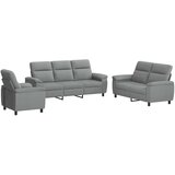  Set sofe 3 pcs Svjetlosiva Tkanina - Svjetlosiva 1-sjedalna + 2-sjedalna (120 cm) + 3-sjedalna | shoptok.hr