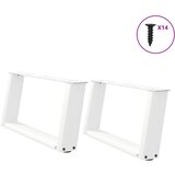  Noge za klub stolić U-oblik 2 kom Bijele 60 x (30-31) cm Čelik | shoptok.hr